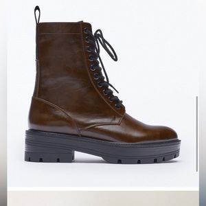 Zara Brown Lace Up Boots